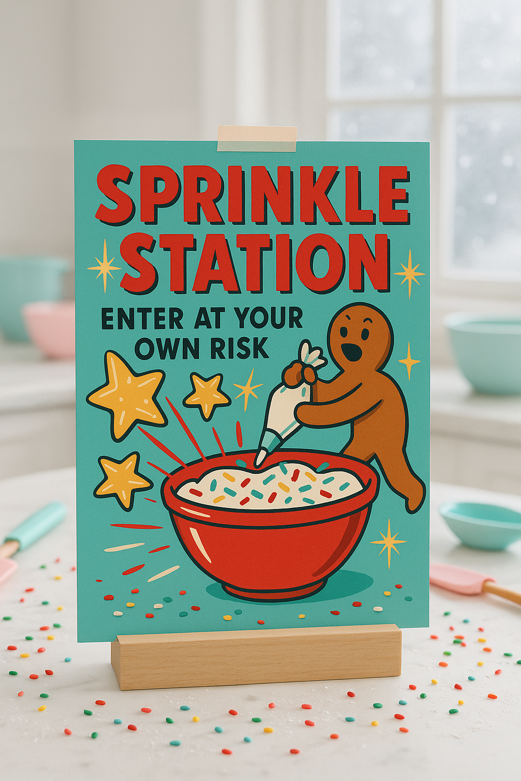 Cookie decorating station sign printable for a kids bake-off party